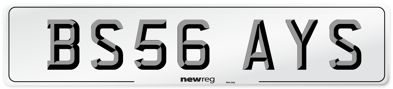 BS56 AYS Number Plate from New Reg